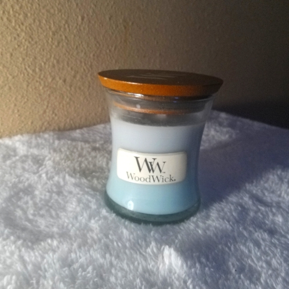 Paradise Blue Woodwick Mini 3oz Candle New